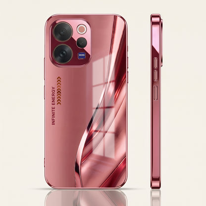 Vivo V70 5G Luxury Infinity Energy Pink Electroplated Glass Phone Back Case