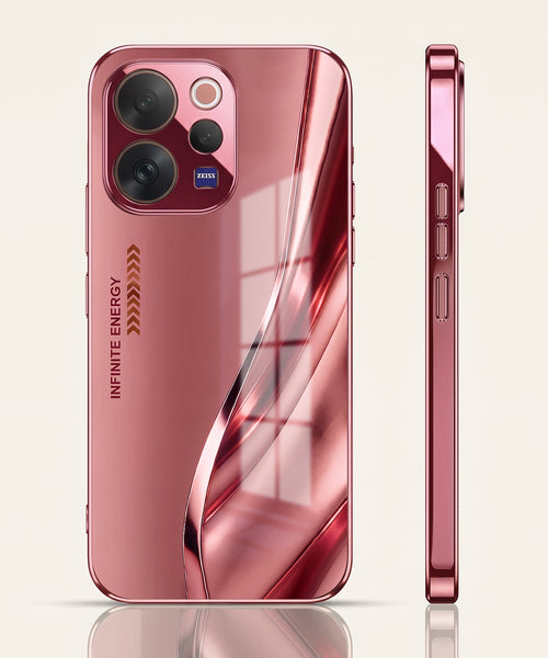 Vivo V70 5G Luxury Infinity Energy Pink Electroplated Glass Phone Back Case