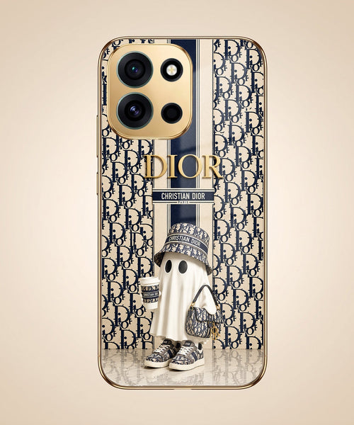 OnePlus Nord 6 5G Luxury Dior Gold Electroplated Glass Phone Back Case