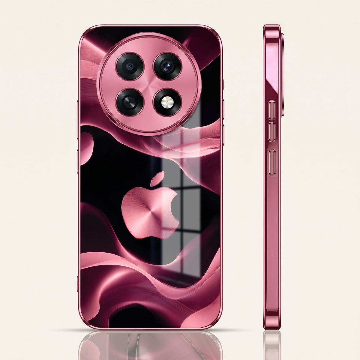 Oppo F31 Pro+ 5G Luxury Wave Pink Electroplated Glass Phone Back Case