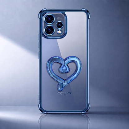 Oppo Reno 15 5G Premium Heart Transparent Shockproof Airbag Phone Case