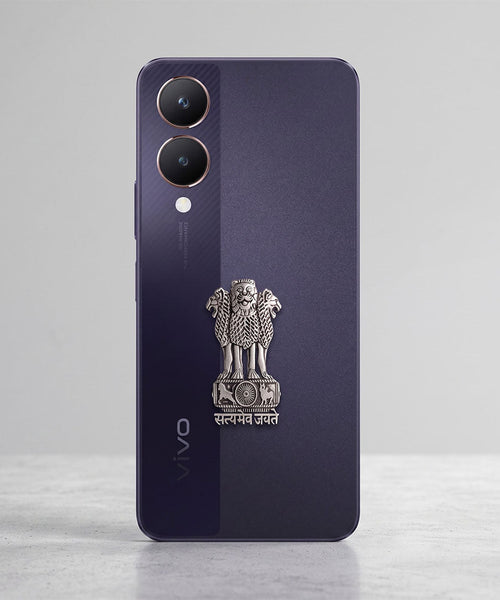 Vivo Y28 5G Compatible Satyamev Jayate 3D Metal Emblem Sticker