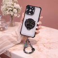 Motorola Edge 70 5G Transparent Airbag Butterfly Stand Case with Charm Strap
