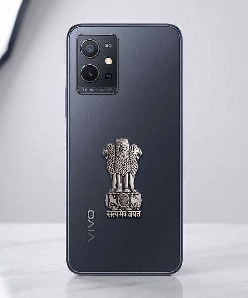 Vivo Y75 5G Compatible Satyamev Jayate 3D Metal Emblem Sticker