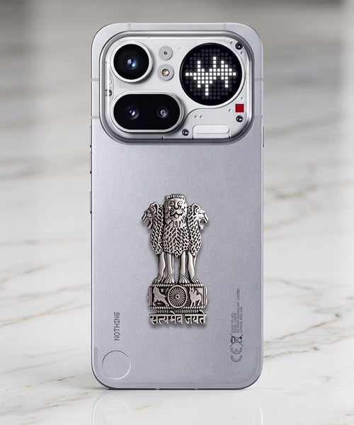 Nothing Phone 4A Pro 5G Compatible Satyamev Jayate 3D Metal Emblem Sticker