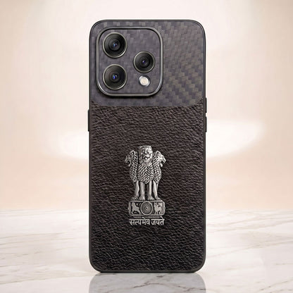 Oppo Reno 15 5G Satyamev Jayate Carbon Fiber Leather Hybrid Phone Case