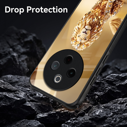 Vivo T4 5G Luxury Lion Acrylic Glass Back Case