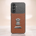 Samsung Galaxy A27 5G Satyamev Jayate 2-in-1 Emblem Carbon Fiber Leather Phone Case