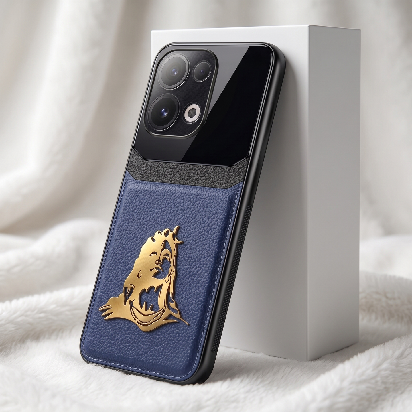 Oppo Reno13 5G Mahadev 3D Gold Metal Leather Back Case