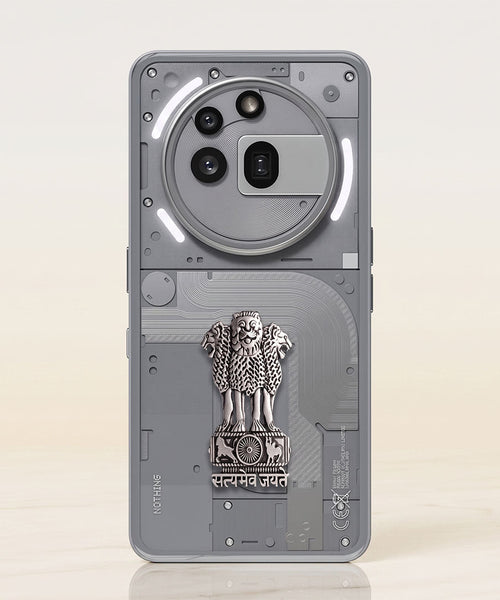 Nothing Phone 3A Pro 5G Compatible Satyamev Jayate 3D Metal Emblem Sticker