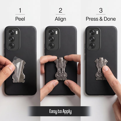 Oppo Reno 12 5G Compatible Satyamev Jayate 3D Metal Emblem Sticker