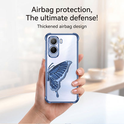 Vivo T5 Pro 5G Premium Butterfly Glitter Transparent Shockproof Airbag Phone Case