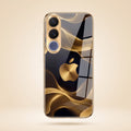 Vivo V70 FE 5G Luxury Wave Gold Electroplated Glass Phone Back Case