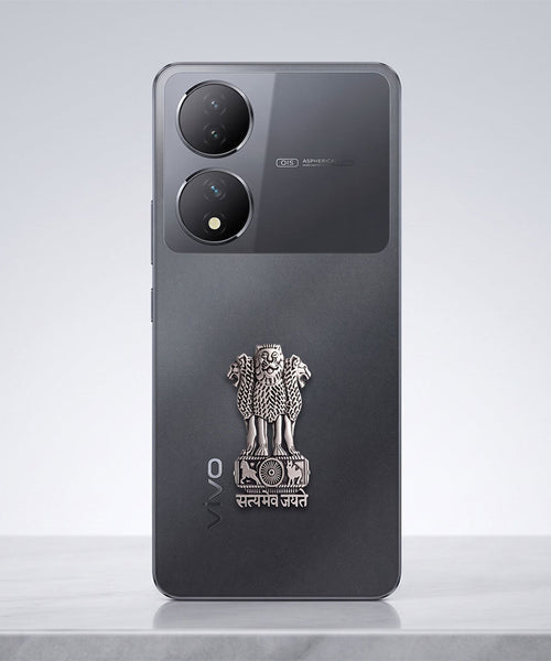 Vivo Y100 5G Compatible Satyamev Jayate 3D Metal Emblem Sticker