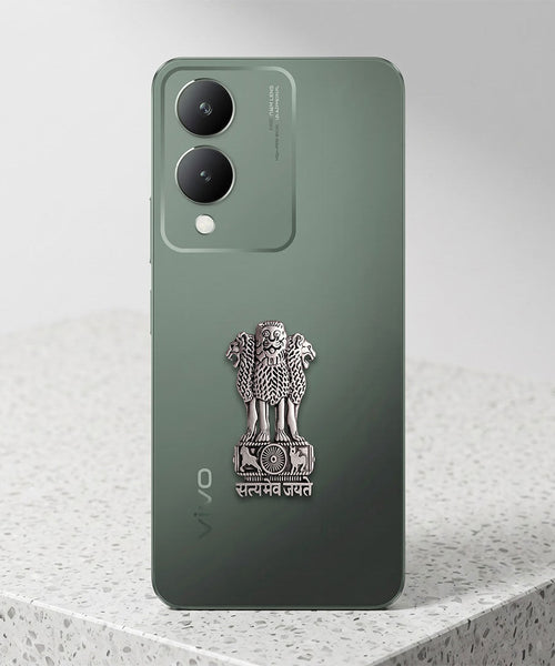 Vivo Y17s 5G Compatible Satyamev Jayate 3D Metal Emblem Sticker