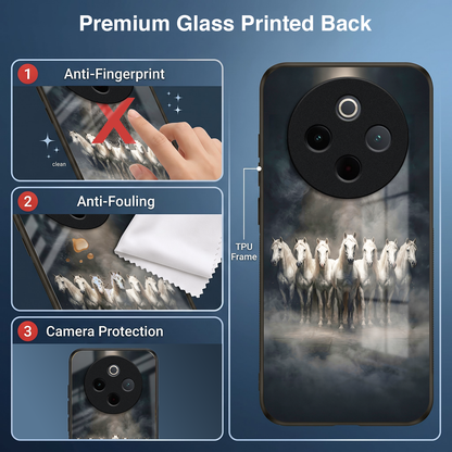 Vivo T4 5G Running Horses Acrylic Glass Back Case