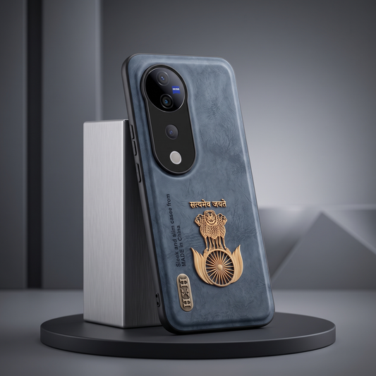 Vivo V40 Pro 5G Skin Feel 3D Satyamev Jayate PU Leather Case