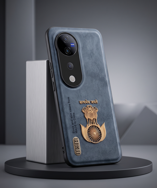 Vivo V40 Pro 5G Skin Feel 3D Satyamev Jayate PU Leather Case