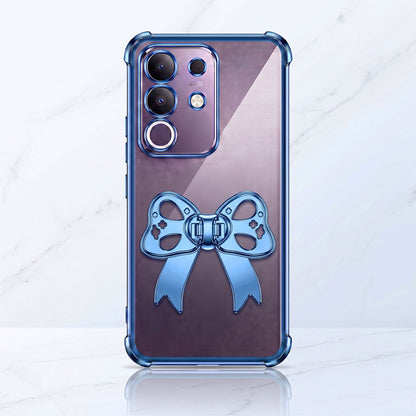 Vivo T4x 5G Stylish Bow Knot Transparent Shockproof Airbag Phone Case