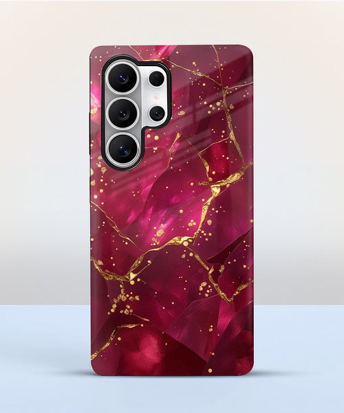 Samsung Galaxy S25 Ultra 5G Luxury Crimson Marble Protective Case