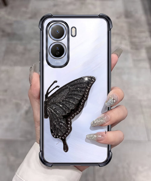 Vivo T5 Pro 5G Premium Butterfly Glitter Transparent Shockproof Airbag Phone Case