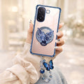 Vivo V60e 5G Transparent Airbag Butterfly Stand Case with Charm Strap