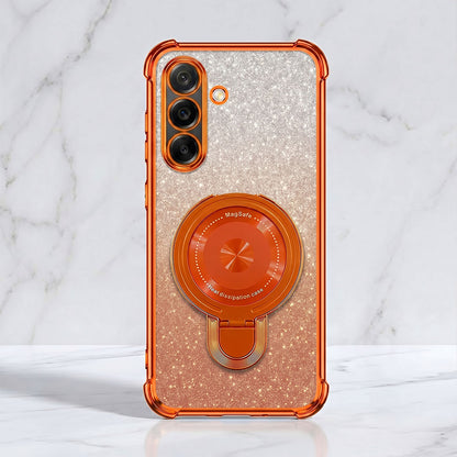 Samsung Galaxy A36 5G Invincible Bracket Ring Stand Shimmer Airbag Cosmic Orange Case