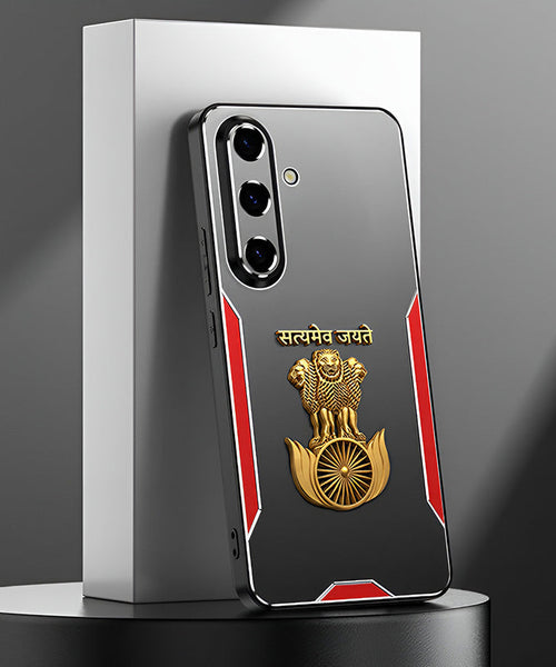 Samsung Galaxy A16 5G Satyamev Jayate 3D Metal Aluminium Back Case
