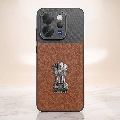 Vivo V70 5G Satyamev Jayate Carbon Fiber Leather Hybrid Phone Case