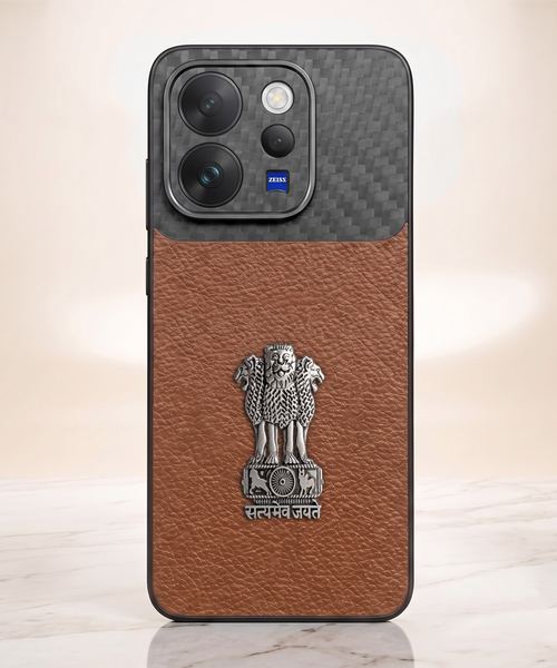 Vivo V70 5G Satyamev Jayate Carbon Fiber Leather Hybrid Phone Case