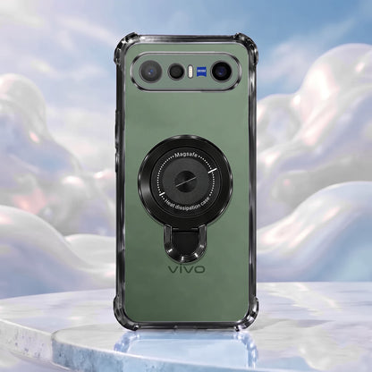 Vivo X300 FE 5G Luxury Four Corner Invincible Bracket Ring Stand Case