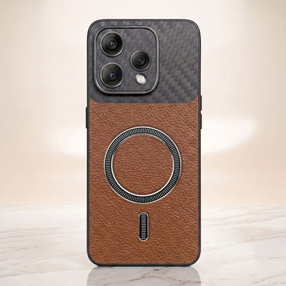 Oppo Reno 15 5G Carbon Fiber Leather Hybrid MagSafe Magnetic Case
