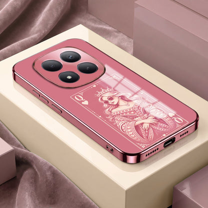 Redmi Note 15 Pro+ 5G Luxury Royal Queen Pink Electroplated Glass Phone Back Case