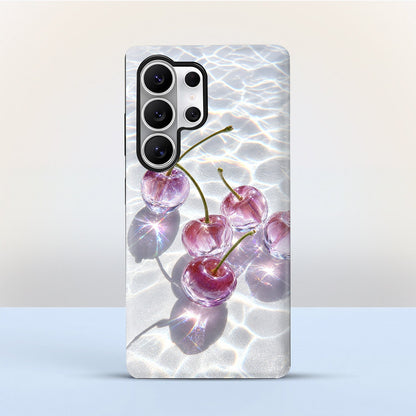 Samsung Galaxy S25 Ultra 5G Purple Transparent Cherry Protective Case