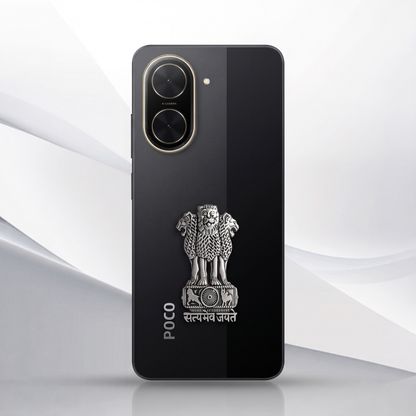 POCO C71 5G Compatible Satyamev Jayate 3D Metal Emblem Sticker
