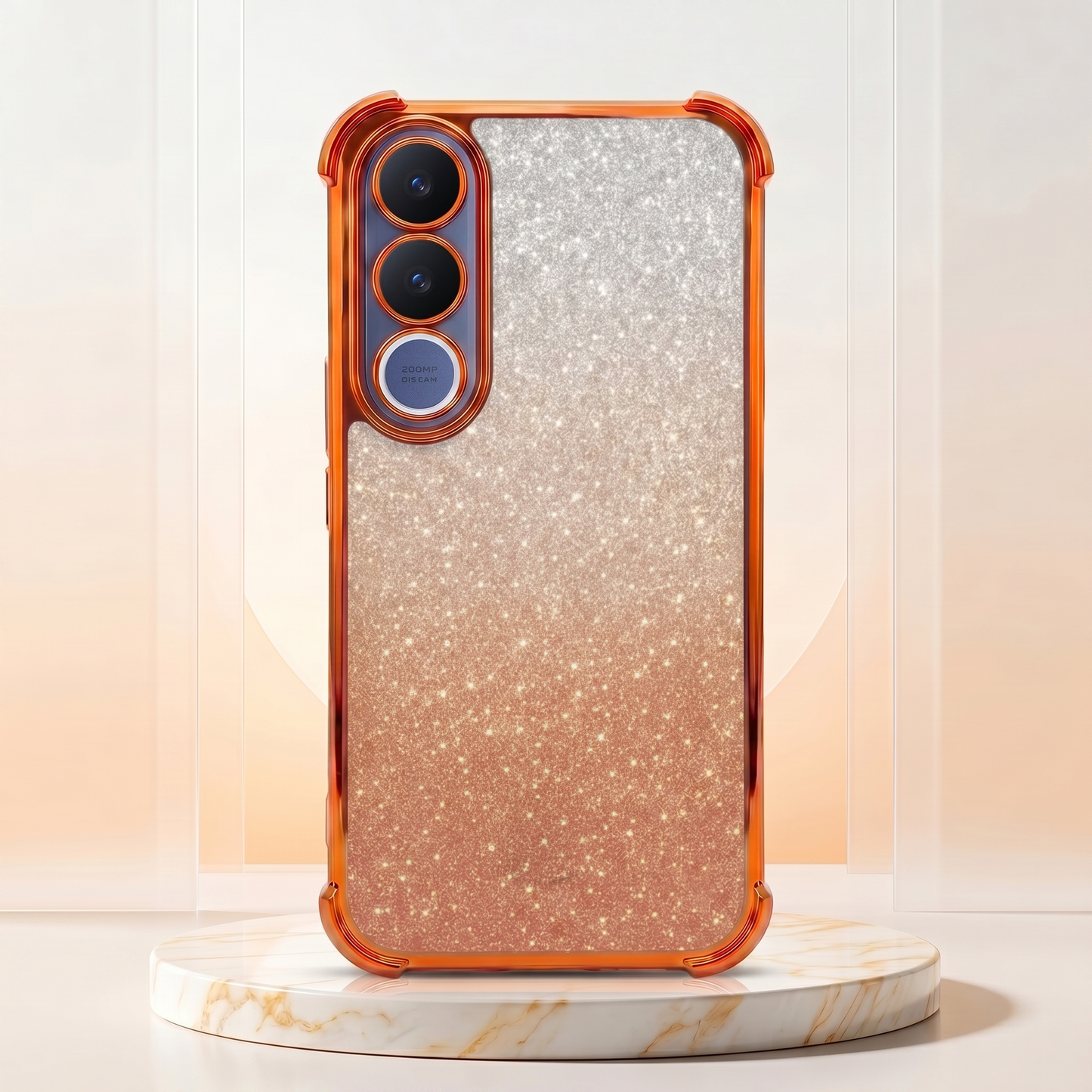 Vivo V70 FE 5G Luxury Shockproof Shimmer Airbag Cosmic Orange Case