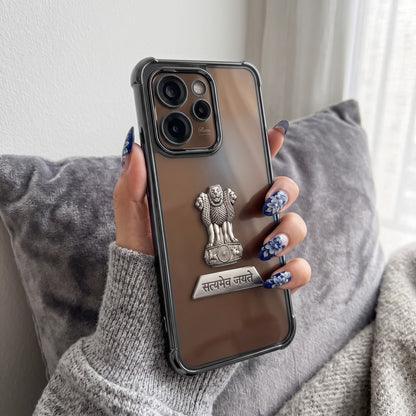 Oppo Reno 15 Pro Mini 5G Satyamev Jayate 2-in-1 Emblem Transparent Shockproof Airbag Case