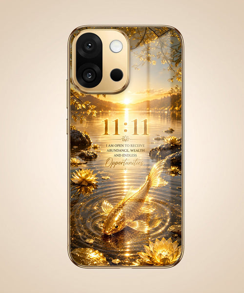 OnePlus 13s 5G 11:11 Manifestation Gold Electroplated Glass Phone Back Case