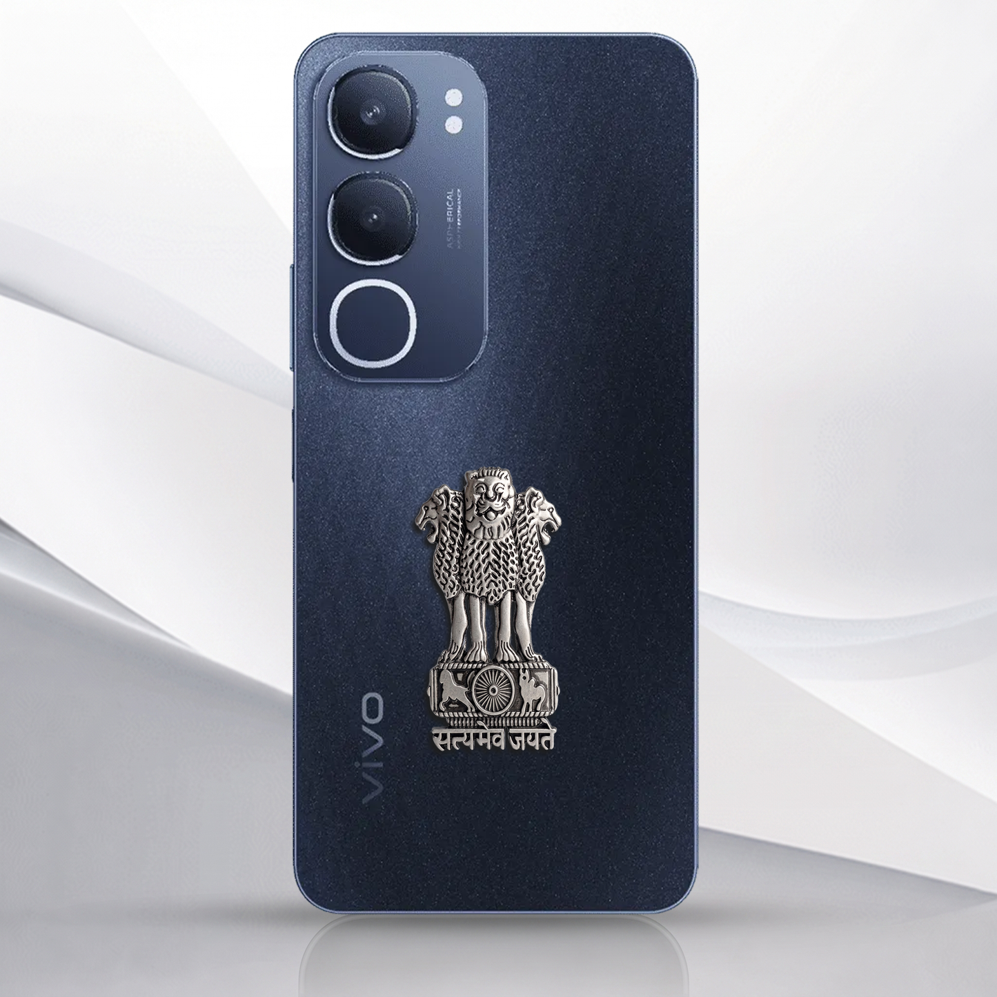 Vivo Y29 5G Compatible Satyamev Jayate 3D Metal Emblem Sticker