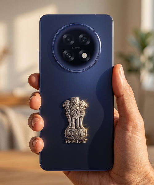 Oppo F31 Pro Plus 5G Compatible Satyamev Jayate 3D Metal Emblem Sticker