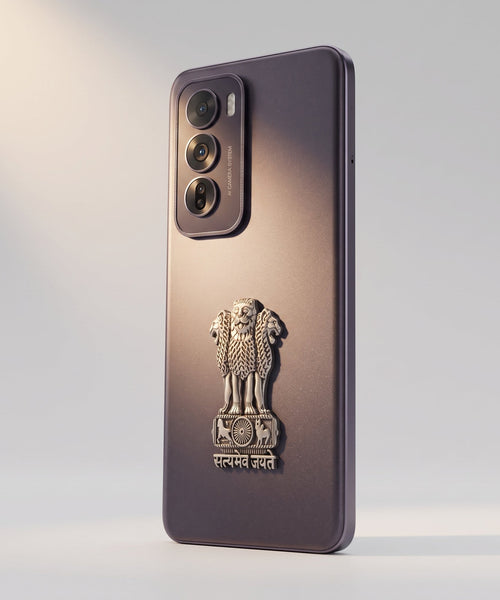 Oppo Reno 12 5G Compatible Satyamev Jayate 3D Metal Emblem Sticker