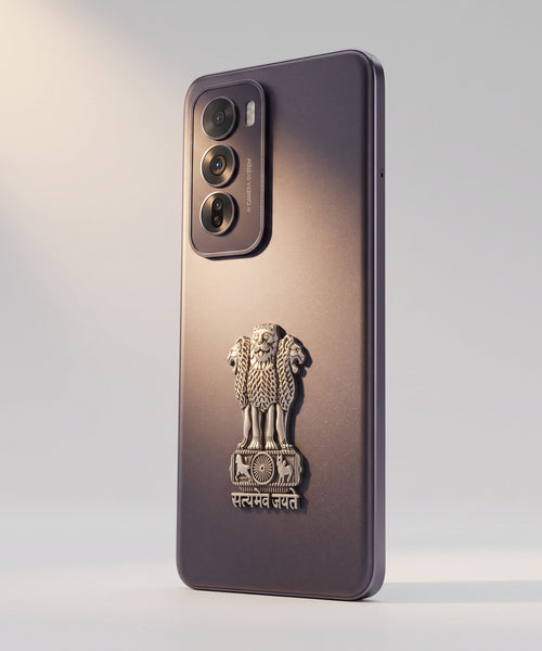 Oppo Reno 12 5G Compatible Satyamev Jayate 3D Metal Emblem Sticker