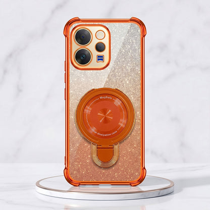 Vivo V70 5G Invincible Bracket Ring Stand Shimmer Airbag Cosmic Orange Case