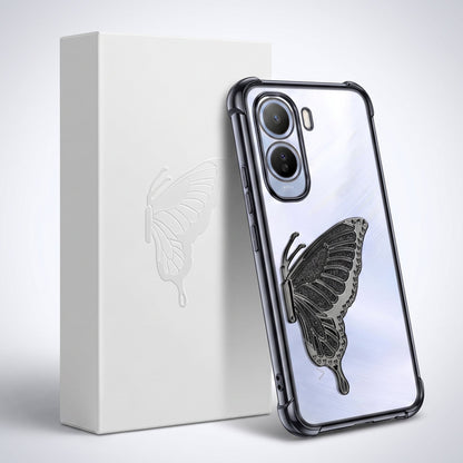 Vivo T5 Pro 5G Premium Butterfly Glitter Transparent Shockproof Airbag Phone Case