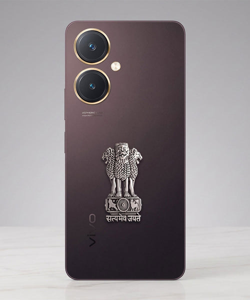 Vivo Y27 5G Compatible Satyamev Jayate 3D Metal Emblem Sticker
