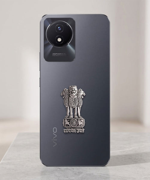 Vivo Y02t 5G Compatible Satyamev Jayate 3D Metal Emblem Sticker