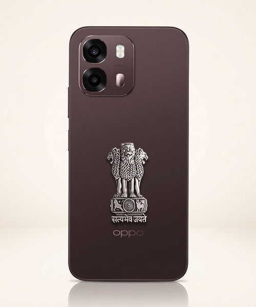 Oppo A6 Pro 5G Compatible Satyamev Jayate 3D Metal Emblem Sticker