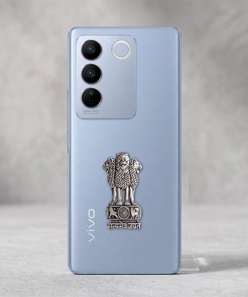 Vivo V27 Pro 5G Compatible Satyamev Jayate 3D Metal Emblem Sticker