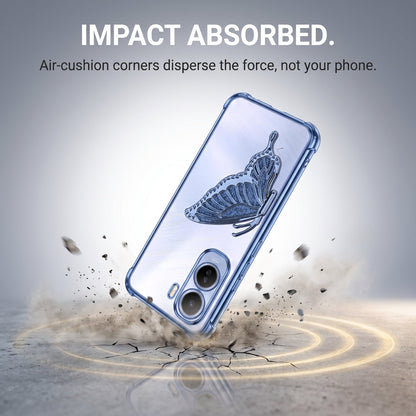 Vivo T5 Pro 5G Premium Butterfly Glitter Transparent Shockproof Airbag Phone Case
