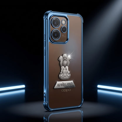 Oppo Reno 15 Pro Mini 5G Satyamev Jayate 2-in-1 Emblem Transparent Shockproof Airbag Case